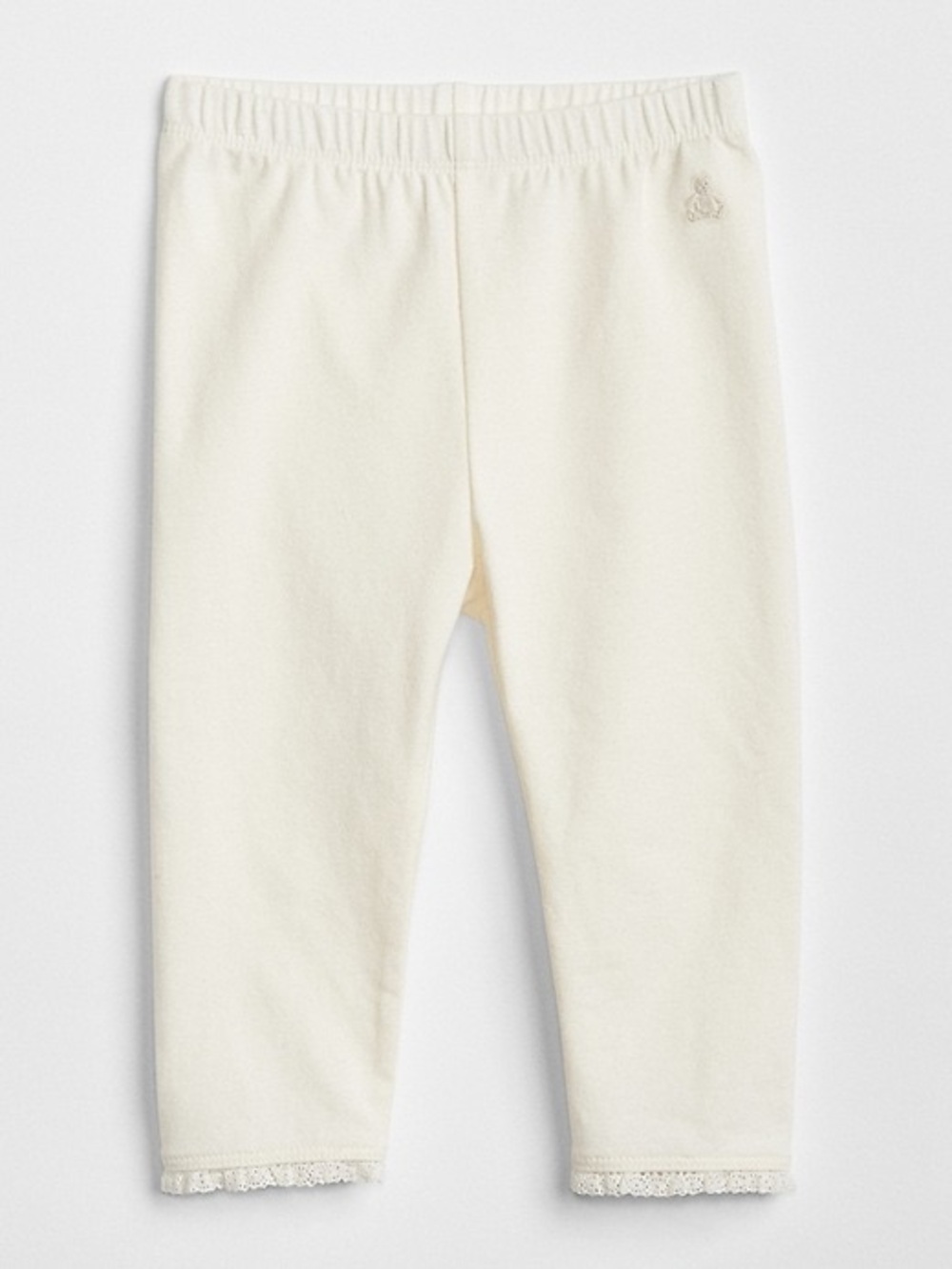 Baby GAP Ivory Cream Lace-Hem Girls' Leggings 18-24mo
